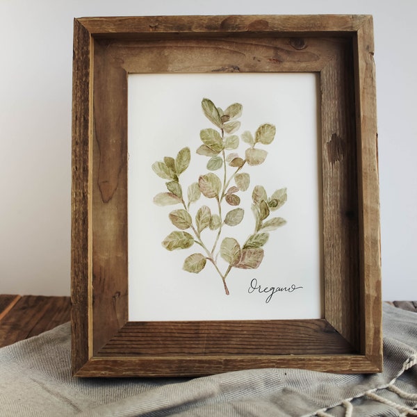 Oregano print-aquarel oregano schilderij, aquarel kruid, decor van het huis, keuken decor, oregano print, aquarel, kruid print