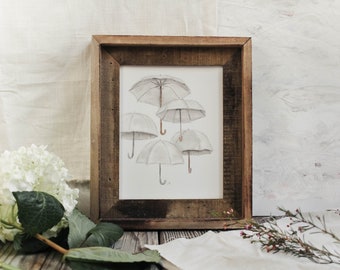 Umbrella Print - Minimalist Art, Watercolor Print, Watercolor Umbrella, Spring art, Spring Print, Artwork, Watercolor Art