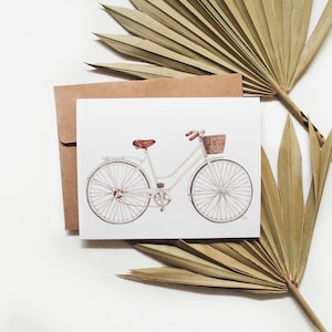 White Bike Card - Carte de vélo, Carte de vélo, Été, Carte d'été, Carte de correspondance, Carte de voeux, Carte Just Because, Cruiser Bike