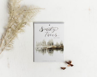 2024 Simply Trees Small Wall Calendar | Spiral Bound Calendar, Hanging Wall Calendar, Pine Trees, Oak Tree, Christmas Gift, Holiday