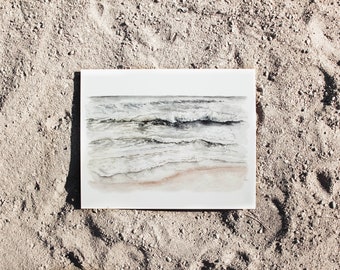 Santa Barbara Ocean Print - Santa Barbara, Ocean Print, Summer Decor, Summer Print, Minimalist, Watercolor Print, Watercolor, Summer Decor