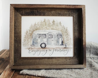 Enjoying The Journey Print, Airstream, Adventure, Adventure Decor, House Decor, Journey, Trailer Print, Camping