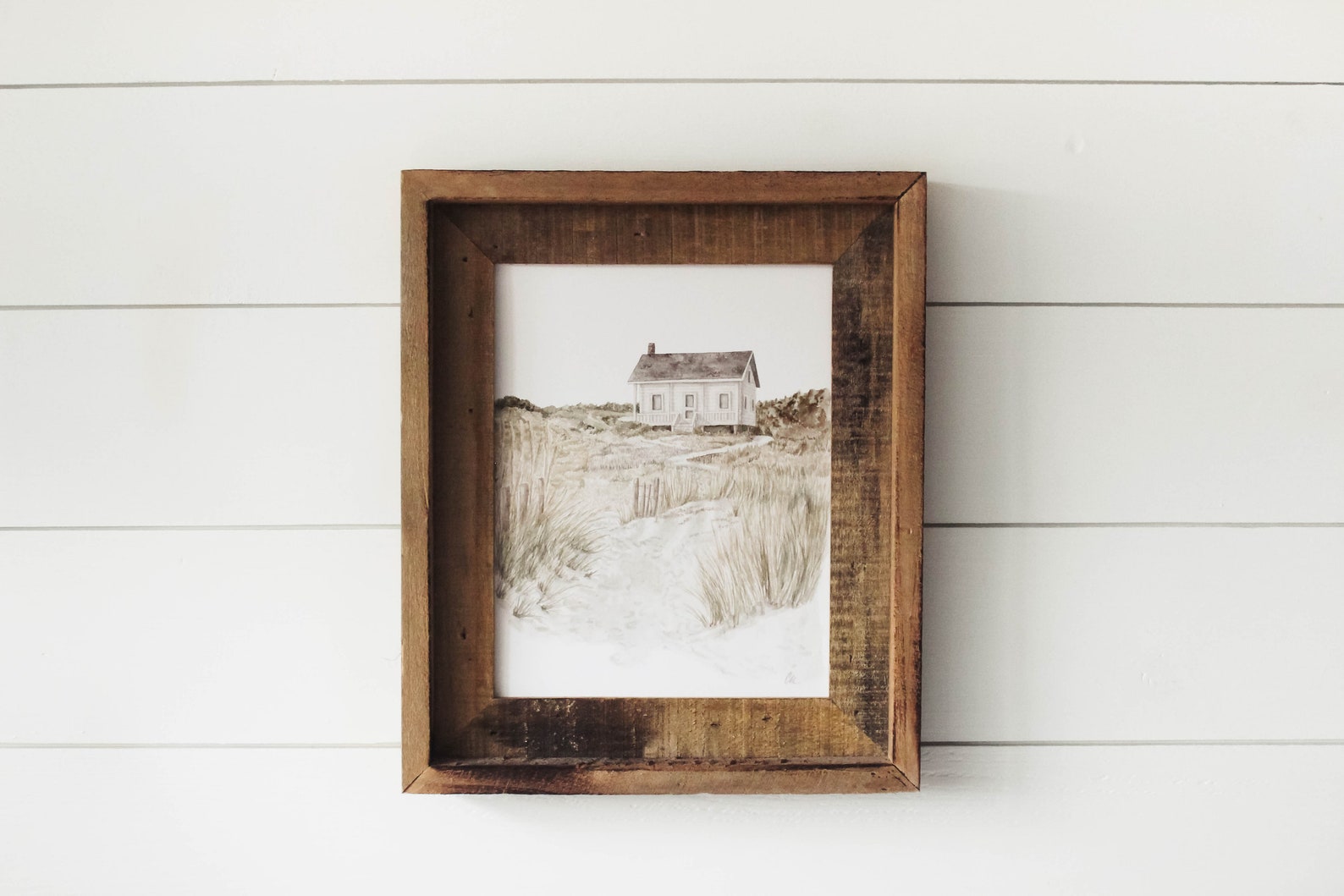 Beach House Print Watercolor Print Beach Ocean Beach Etsy