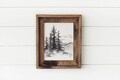 Charcoal Pine Trees Print - Charcoal, Sketch Print, Pine Trees Print, Home Decor, Mountain Decor, Minimalist, Cabin Decor, Black and White