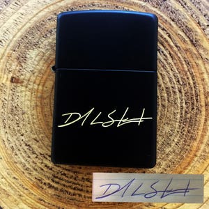 Personalisiertes Zippo Feuerzeug Schwarz Gravur benutzerdefinierte Handschrift Geschenk für Bräutigam Mann Freund Freund Bruder Schwester Vater Vater Militär