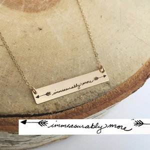 14k Gold Filled Horizontal Name Bar Necklace Engraved Handwriting or Font Personalized Custom Gift Handwritten Gift Sister Mom Mother&#39;s Day