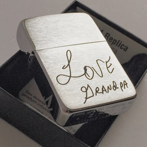 Personalisiertes Zippo Feuerzeug mit Gravur benutzerdefinierte Handschrift 1941 Vintage Style Geschenk für Bräutigam Mann Freund Freund Bruder Schwester Vater Vater
