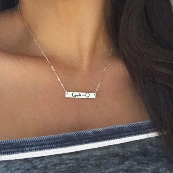 Custom Handwriting Jewelry • Silver Bar Necklace • Personalized Jewlery • Custom Christmas Gift • Sentimental Unique Handwritten Name Plate