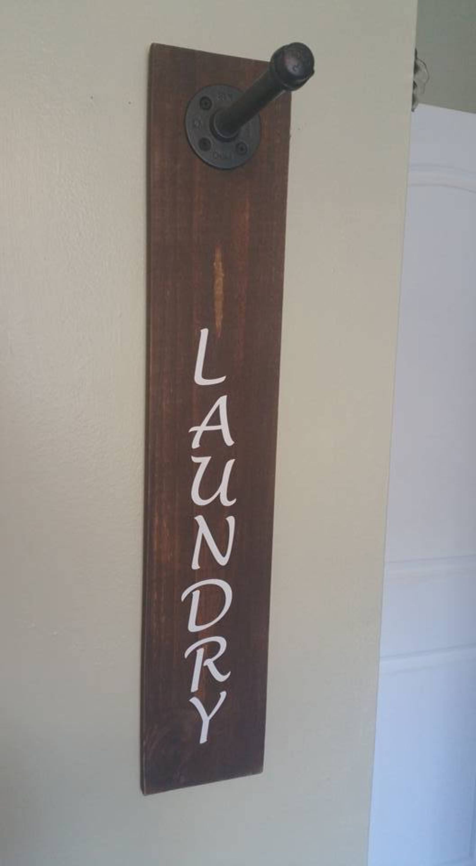 Pipe laundry hanger industrial laundry farmhouse pipe Etsy