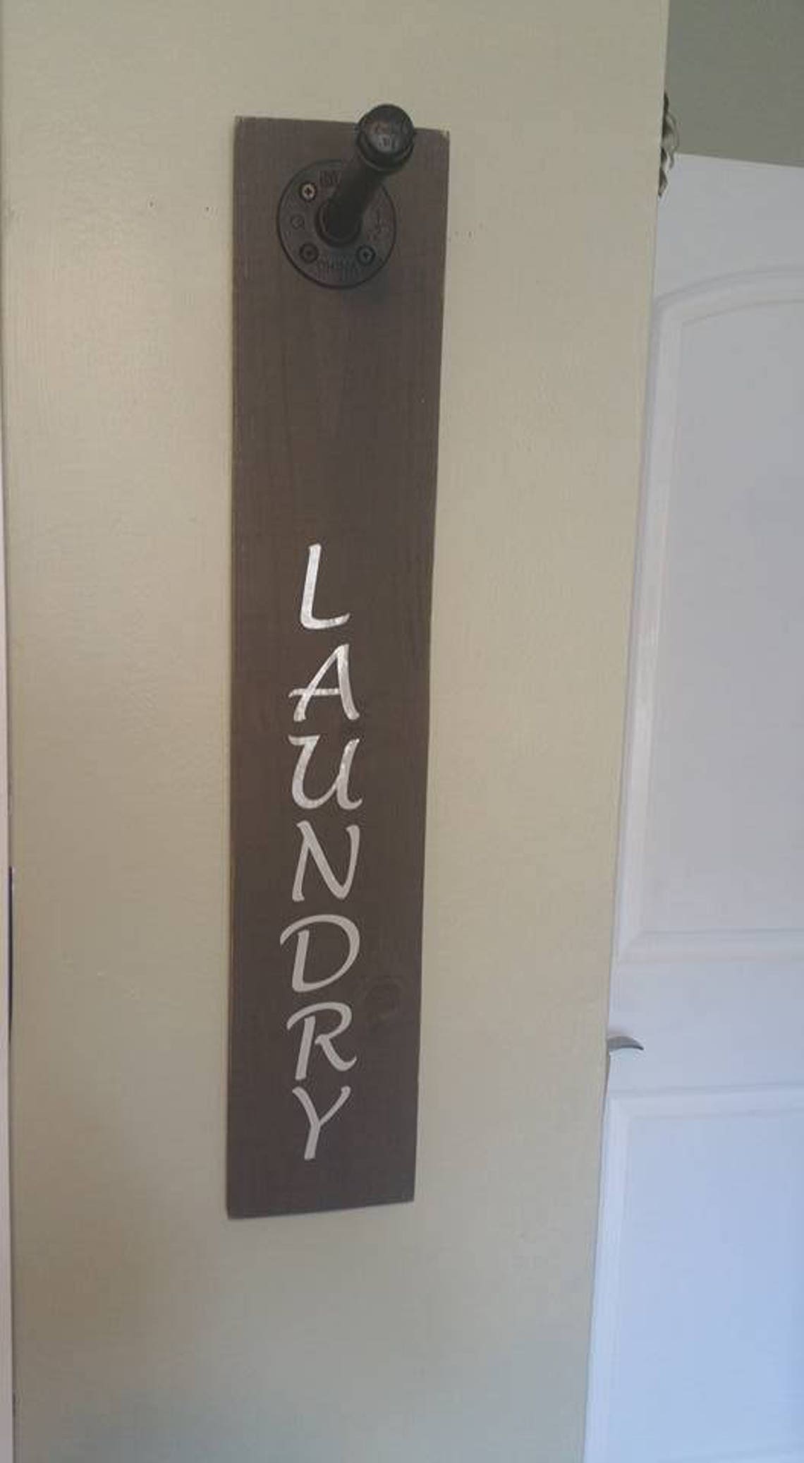 Pipe laundry hanger industrial laundry farmhouse pipe Etsy