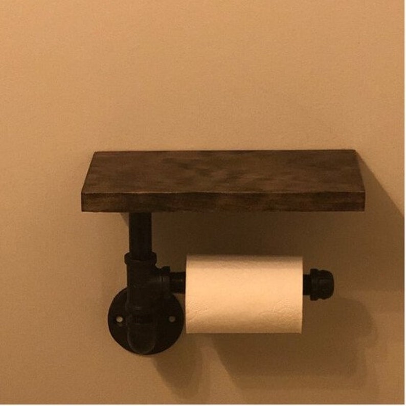 Industrial Toilet Paper Holder Farmhouse Toilet Paper Holder image 3