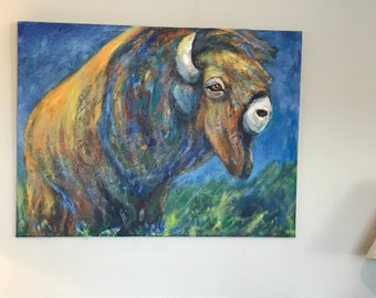 Colorful Buffalo Painting