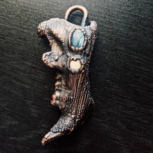 Animal Jawbone Pendant with Labradorite