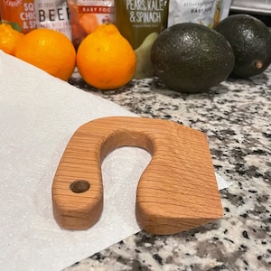 Toddler Vegetable and Fruit Cutter, Oak Chopper,Safe Wooden Knife for Kids