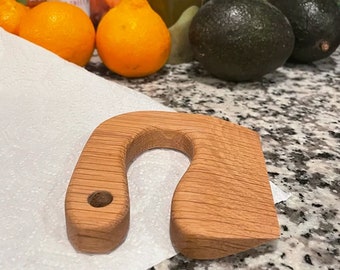 Toddler Vegetable and Fruit Cutter, Oak Chopper,Safe Wooden Knife for Kids