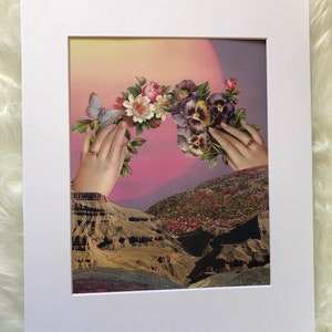 Matted print of original collage &quot;Offering&quot; - fits 11&quot;&#39;x14&quot; frame