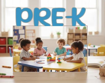 Pre-K Photo Panel – First School Year Memory – 5x7 Custom MDF Unisub Wood Keepsake – 3D Name Letters – Preschool Gift