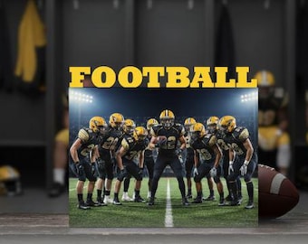 Football Photo Panel – Custom Sports Keepsake – 5x7 MDF Unisub Wood Sign with 3D Name Letters – Player Gift Idea