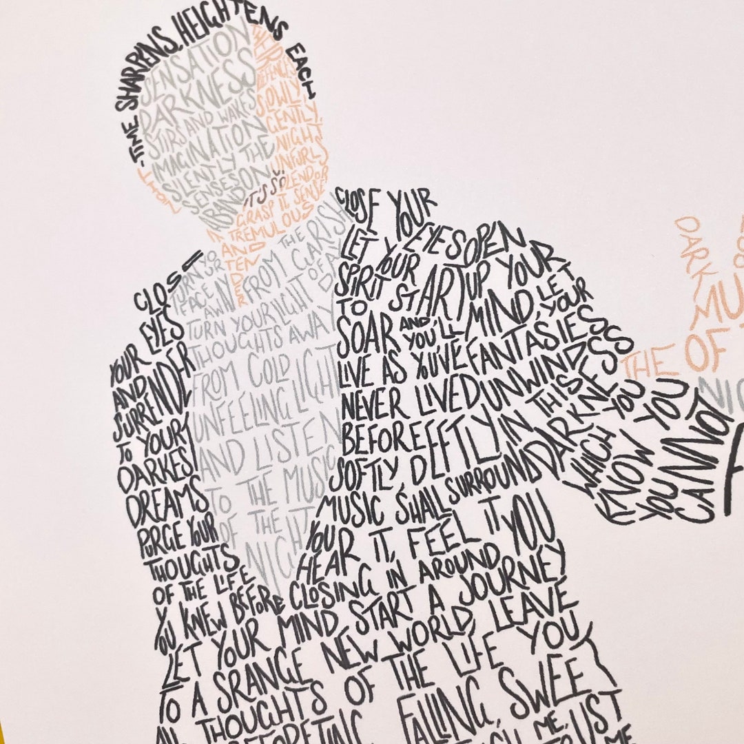 Phantom of the Opera Inspired Lyric Print - Music of the Night A5 - Etsy