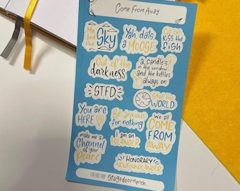 Come From Away Inspired A5 Sticker Sheet