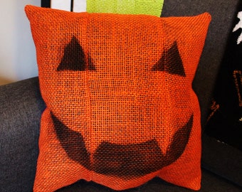 Large Burlap Pumpkin Pillow