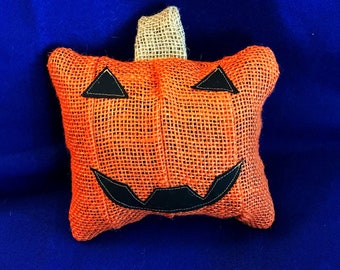 Burlap Pumpkin Pillow small