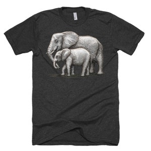 Mother and Baby Elephant T Shirt Baby Elephant Tee Wild - Etsy
