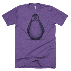 Arctic Penguin T Shirt - Penguin Tee - Bird Shirt - Unisex Bella Canvas T Shirt  - Item 1046 - Blue Ink