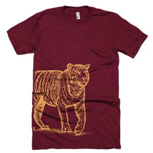 Bengal Tiger T Shirt - Wild Tiger Tee Shirt - Big Cat Tee - Unisex Bella Canvas T Shirt - Item 1058 - Orange Ink Bild 1