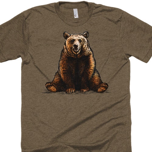 Brown Bear T Shirt Bear Tee Shirt Grizzly Bear Tee - Etsy