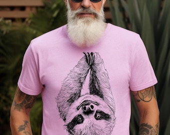 Camiseta divertida de perezoso, camiseta para amantes de los perezosos, camiseta con perezoso colgado boca abajo, camisetas con perezosos