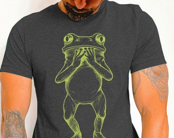 Funny Frog T-Shirt, Green Frog Shirt, Graphic Frog Shirt for Kids, Mens Frog TShirt, Frog Shirt for Women
