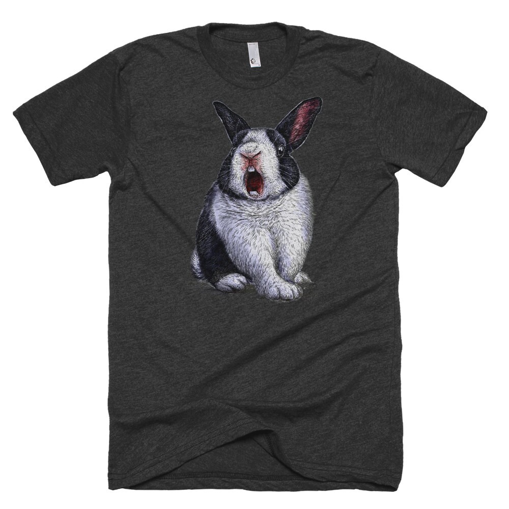 Howling Rabbit Shirt Fierce Bunny T Shirt Ferocious Rabbit Tee Growling Bunny - Etsy