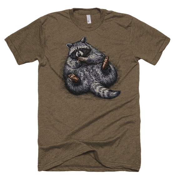 Raccoon T Shirt - Wildlife Tee Shirt - Wild Raccoon Tee - Woodland Creature - Unisex Bella Canvas T Shirt  - Item 1021