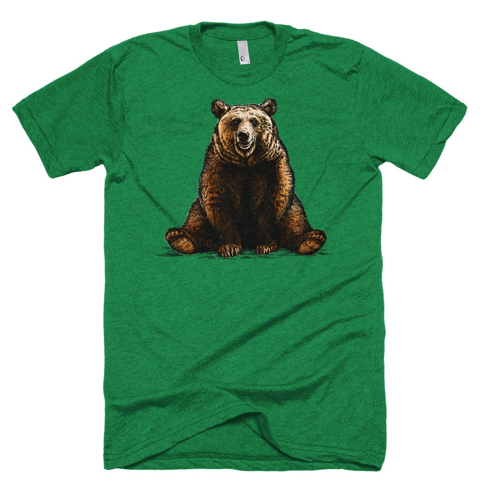 Brown Bear T Shirt Bear Tee Shirt Grizzly Bear Tee Etsy