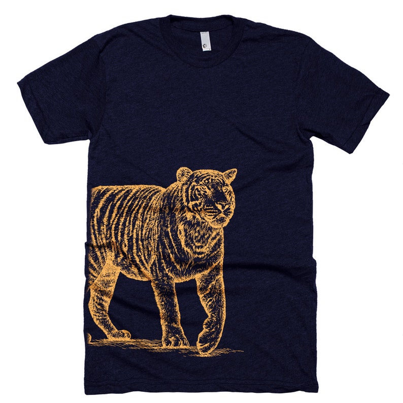 Bengal Tiger T Shirt - Wild Tiger Tee Shirt - Big Cat Tee - Unisex Bella Canvas T Shirt - Item 1058 - Orange Ink Bild 4