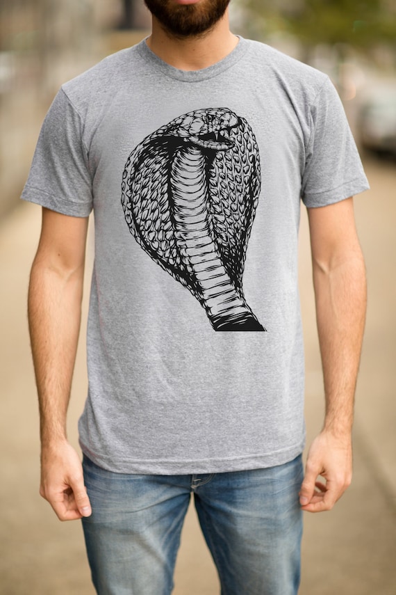 Cobra Snake T Shirt - Cobra Tee - Snake Charmer T Shirt - Unisex Bella Canvas T Shirt  - Item 1035 - Black Ink