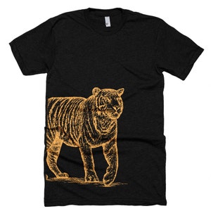 Bengal Tiger T Shirt - Wild Tiger Tee Shirt - Big Cat Tee - Unisex Bella Canvas T Shirt - Item 1058 - Orange Ink Bild 2