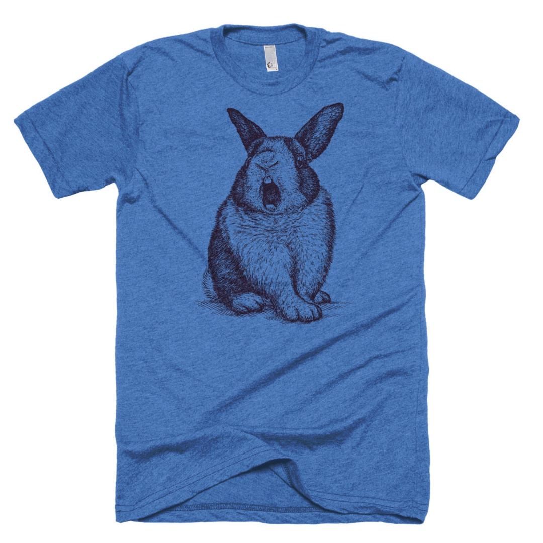 Howling Rabbit Shirt Fierce Bunny T Shirt - Ferocious Rabbit Tee - Growling Bunny Rabbit ...