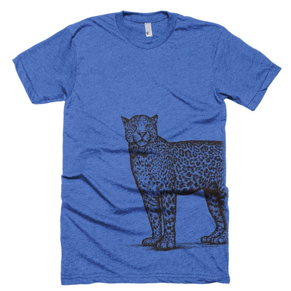 Wild Cat T Shirt  - Leopard Tee Shirt - Big Cat Lover Tee - Jungle Cat Tee - Unisex Bella Canvas T Shirt  - Item 1028 - Brown Ink
