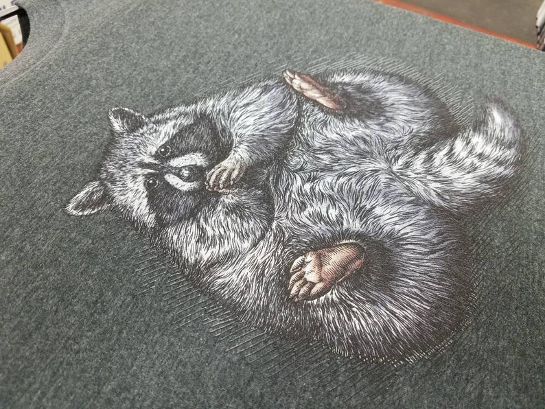 Raccoon T Shirt - Wildlife Tee Shirt - Wild Raccoon Tee - Woodland Creature - Unisex Bella Canvas T Shirt - Item 1021 image 2