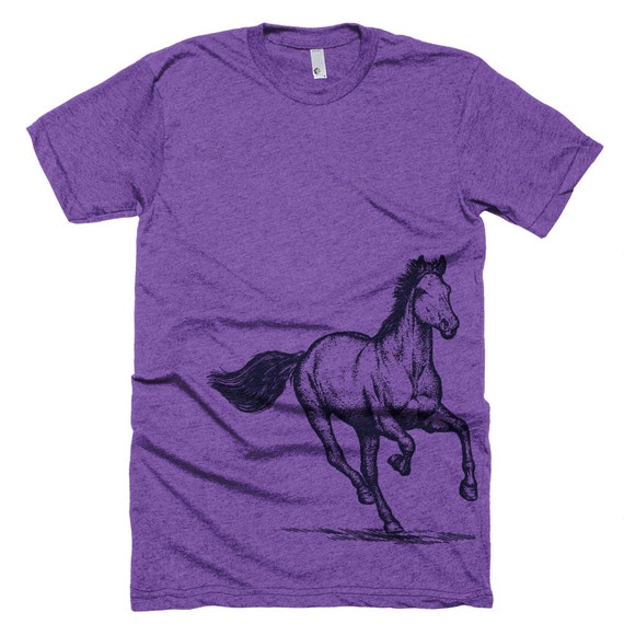 Wild Horse T Shirt - Stallion Tee Shirt - Horse Lover Tee - Equestrian Shirt - Unisex Bella Canvas T Shirt - Item 1011 - Navy Ink