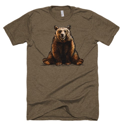 Grizzly Bear T Shirt Brown Bear Tee Shirt Bear Shirt - Etsy