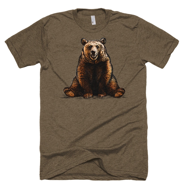 Brown Bear T Shirt Bear Tee Shirt Grizzly Bear Tee Etsy