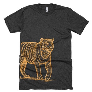 Bengal Tiger T Shirt - Wild Tiger Tee Shirt - Big Cat Tee - Unisex Bella Canvas T Shirt - Item 1058 - Orange Ink Bild 3