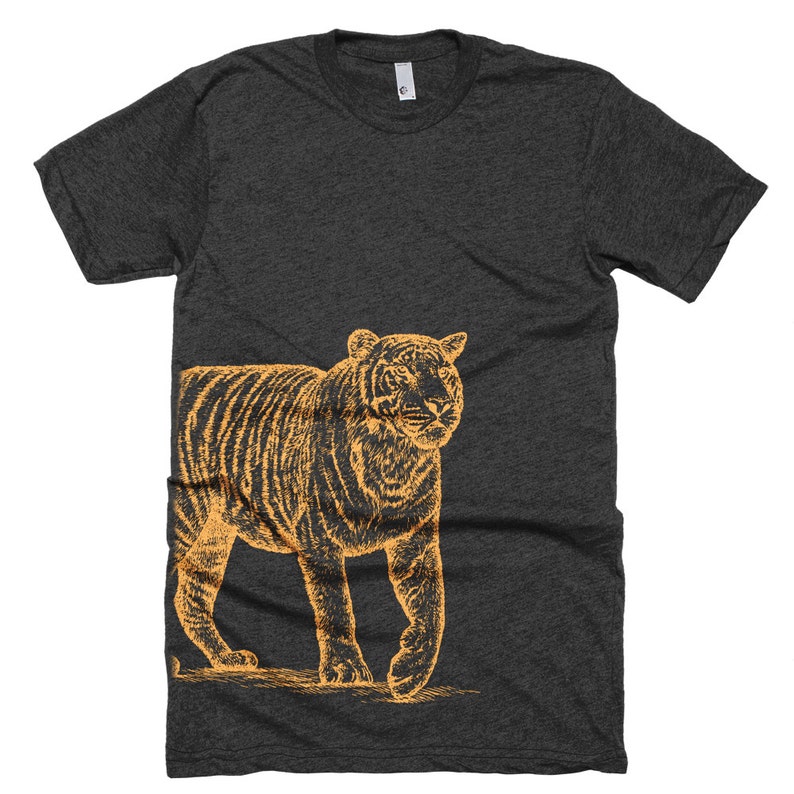 Bengal Tiger T Shirt - Wild Tiger Tee Shirt - Big Cat Tee - Unisex Bella Canvas T Shirt - Item 1058 - Orange Ink Bild 3