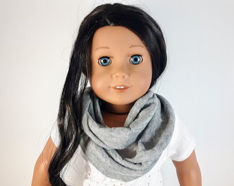 Gray Infinity Scarf for 18 Inch  Doll