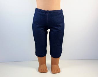 Denim Print Capri Leggings For 18 inch doll