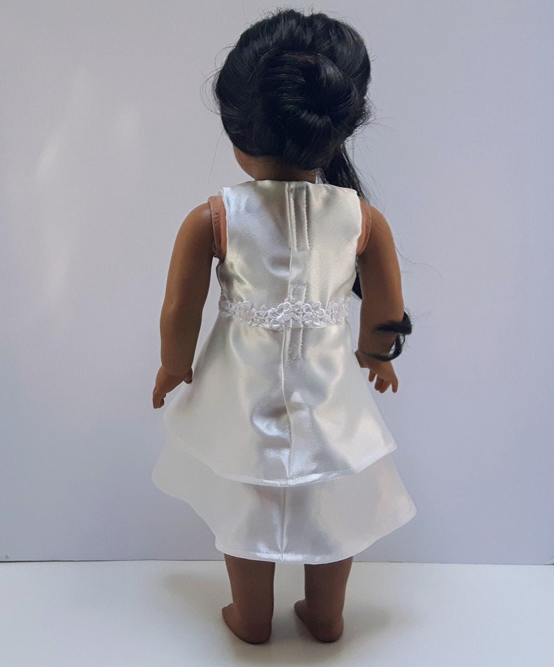 White Satin Sleeveless Dress for 18 inch Doll