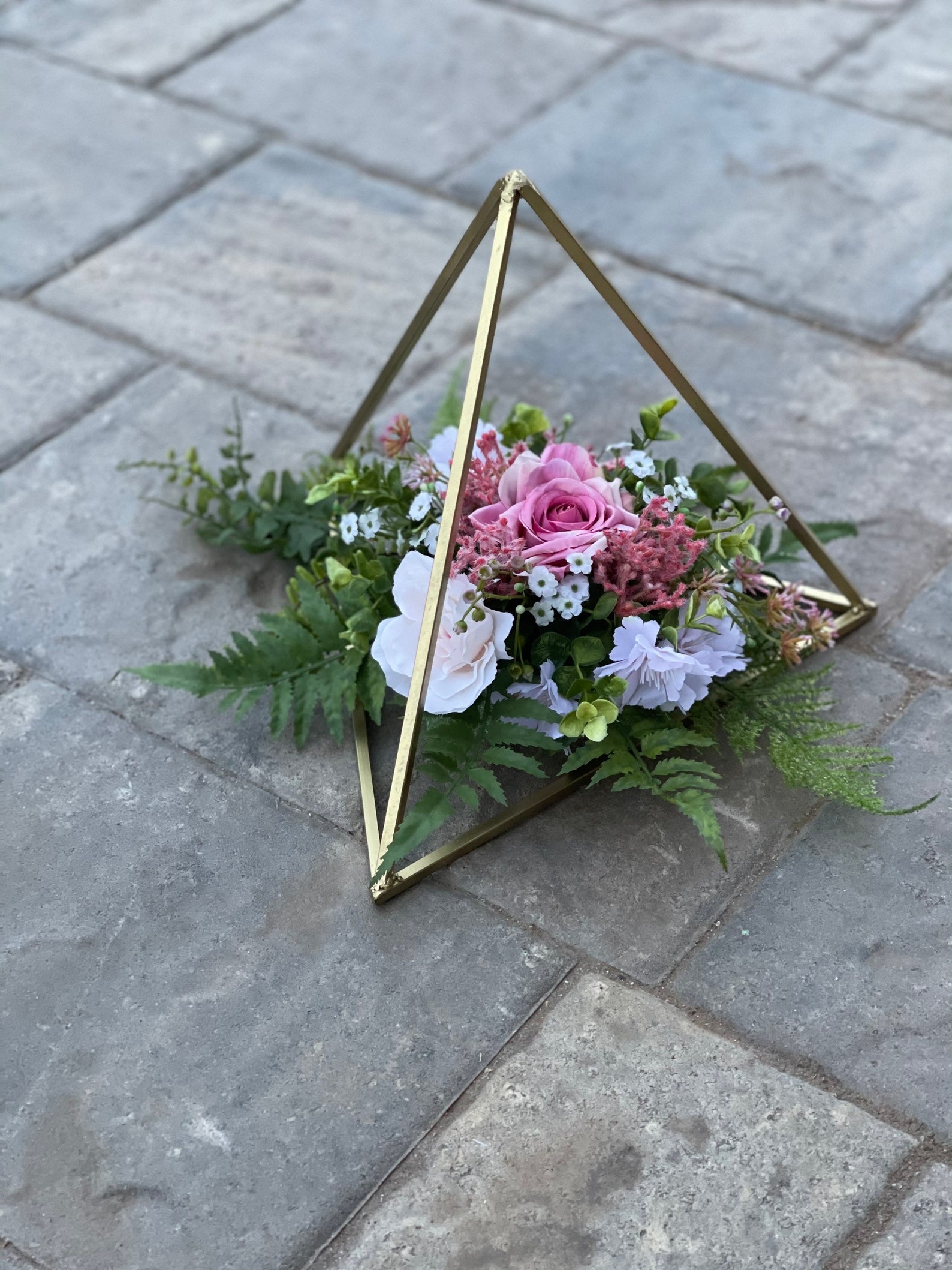 Geometric Centerpiece Gold Wedding Centerpiece Table Decor Etsy